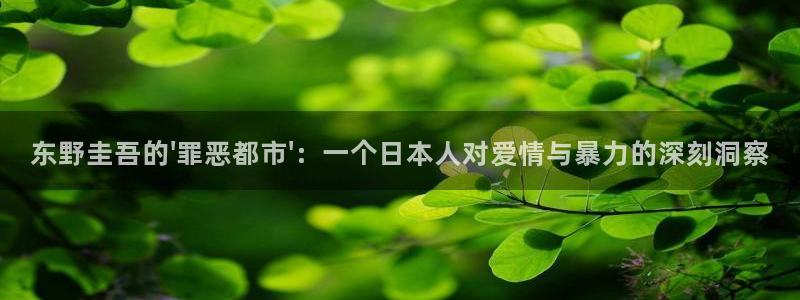 漫画免费奇漫屋：东野圭吾的\'罪恶都市\'：一个日本人对爱情与暴力的深刻洞察